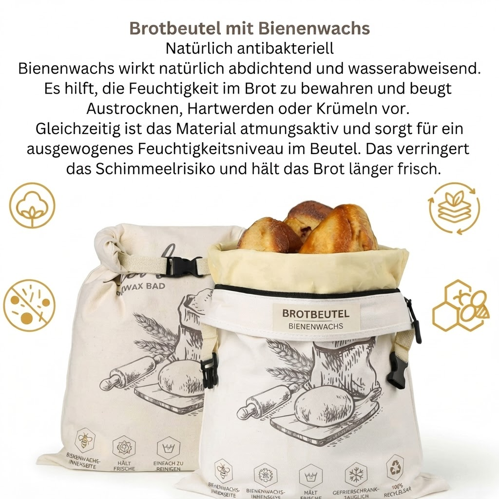 BROTTO ÖKOLOGISCHER BIENENWACHSBEUTEL FÜR BROT
